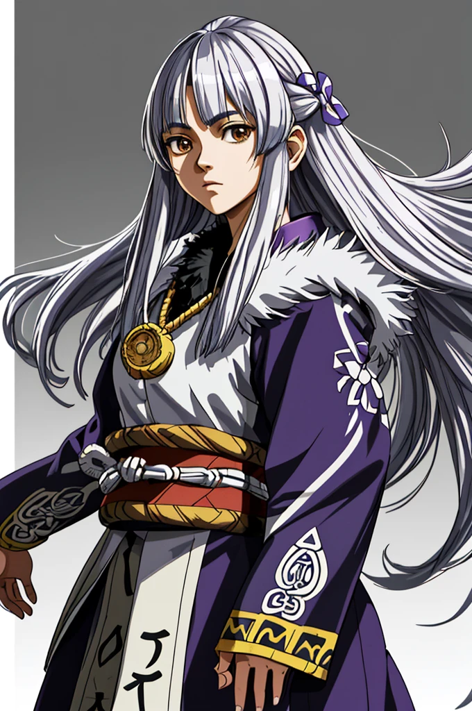 Highest quality，High resolution，((Ainu people)) ，One person，（bow），（fur_coat），woman，One personで，（Limururu），strongest，Anime Style，(Limbs)，(Full Finger)，(Accurate fingertips), (The finer details), (Super detailed)，4K，(high resolution)，whole body, (Front angle), Looking at the camera,masterpiece，(Subtle details)，(Intricate details)，Octane Rendering，(Hyper Detail)，