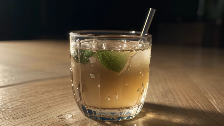 8k,ultradetailed,(best quality,8k,highres,masterpiece:1.2),photorealistic,(realistic,photo-realistic:1.37),cinematic lighting,exquisite details,close-up shot,fresh boba drink,glass cup,condensation on glass,ice cubes,straw,shallow depth of field,warm color tones,natural lighting