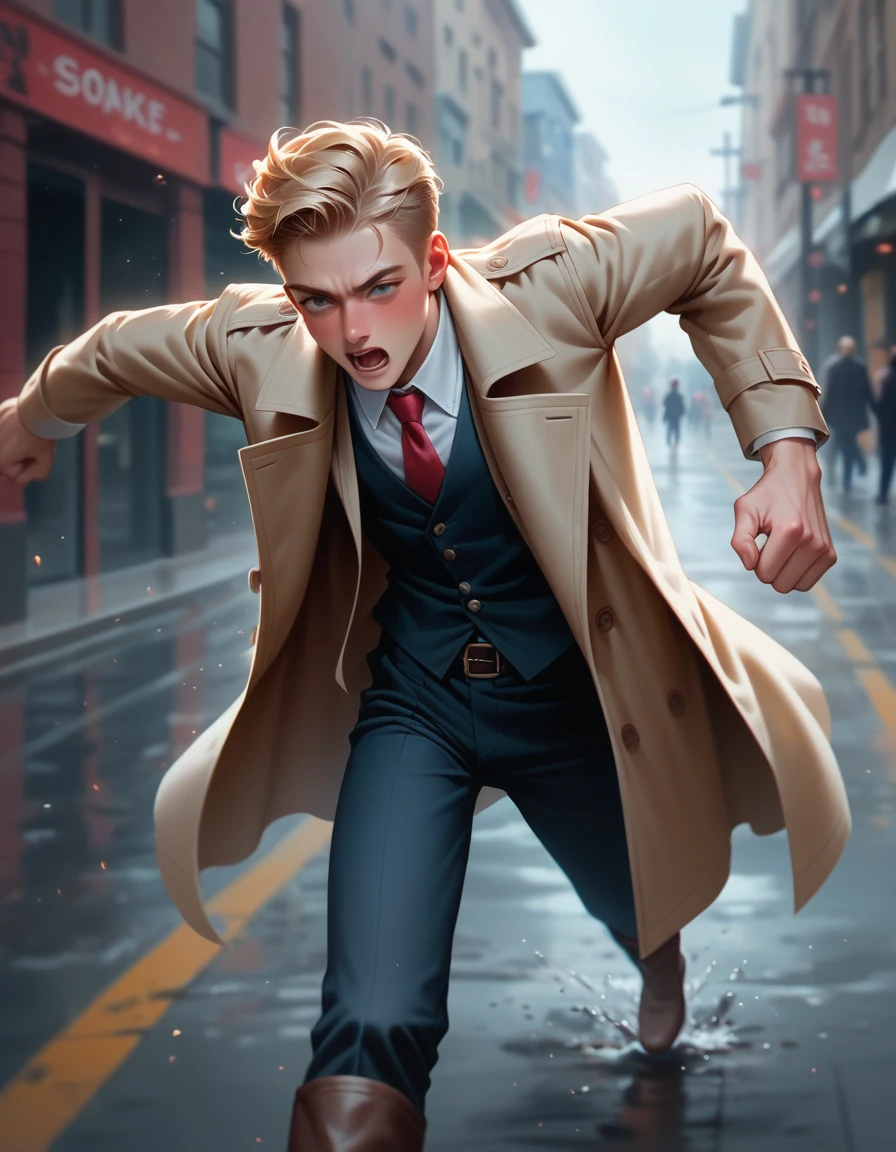 BREAK Perfect Anatomy、(High resolution:1.2)、Incredible illustrations、(Cute illustrations:1.2)、(dynamic angle,) (Beautiful background()) 1boy((Fedoras, trench coats, vests, slacks, riding boots),1boy((a gay,slender 1.7meters, 50kg,)Chasing while shouting, running at full speed:1.3