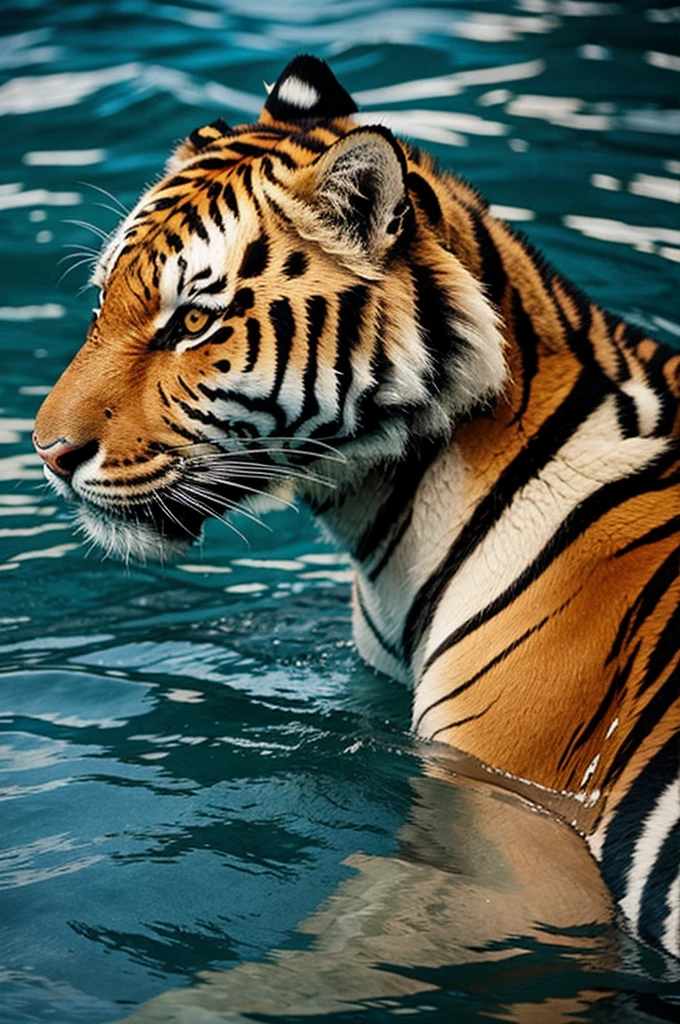 Tiger swimming