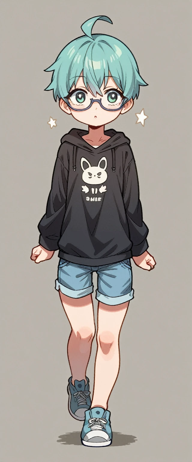 cartoon girl with glasses and a black shirt is running, [ digital art ]!!, unknown artstyle, anime moe artstyle, chibi, cel shaded!!!, smol, in an anime style, full body!, advanced digital chibi art, full body portrait of a tall, cel - shaded art style, female protagonist 