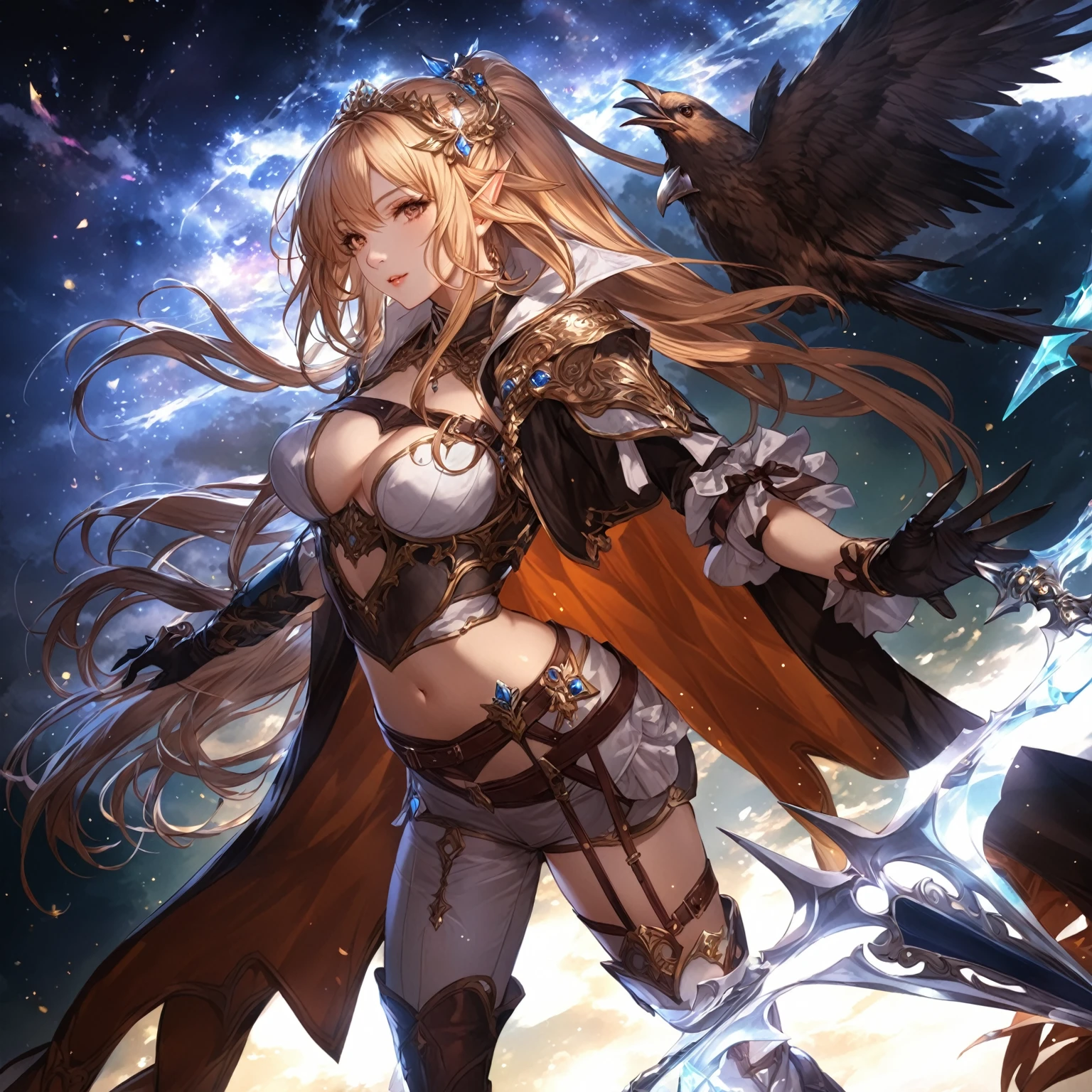 masterpiece, best quality, good quality, Fantasy aesthetics, Highly detailed, shadowverse style, female, elf