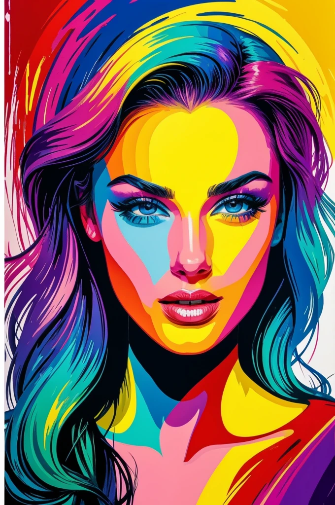 The most beautiful with vibrant color pop art painting
