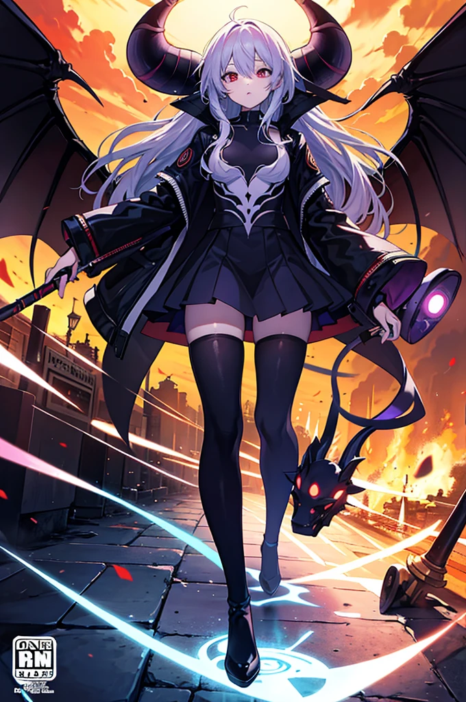 generate me a manga cover related to demons and the modern world