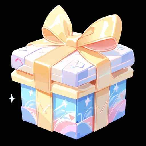 There is a small gift box，Summer theme，Waves，spray, Ribbons，blue，Purple，，red，3d icons for mobile games, Game assets, Stylized game icons, Game Icon Assets, Loot Boxes, video game item, Gift, mobile Game assets, Magic Items, Fantasy game spell icons, Object Art, magically glowing, isometric Game assets, Written byKanbun Master,