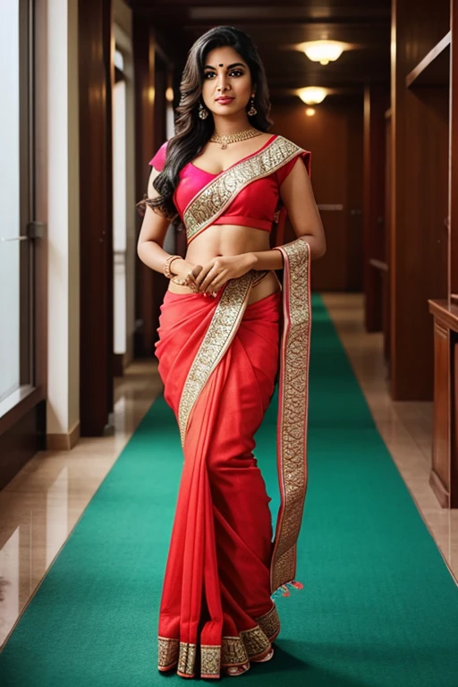 Indian lady In function hall in hot saree