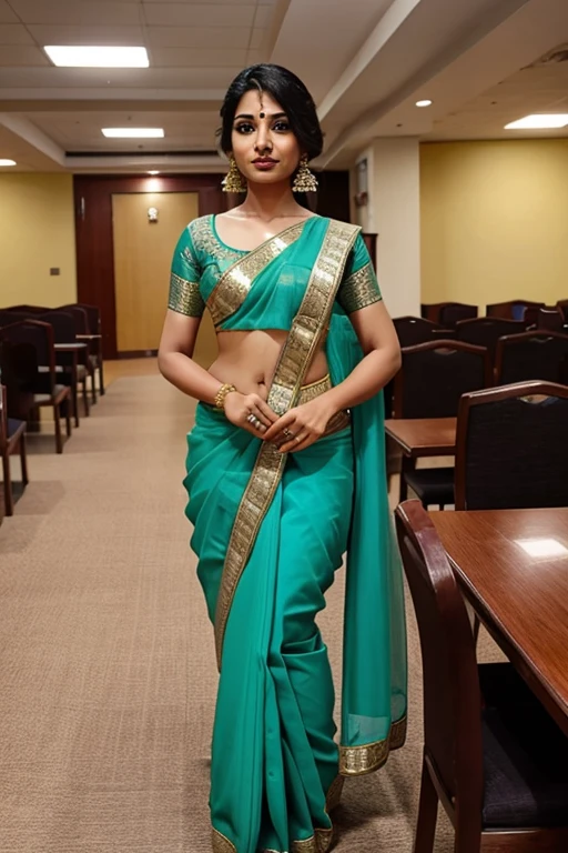Indian lady In function hall in hot saree