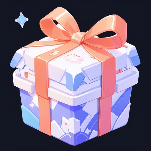 There is a small gift box，Summer theme，Waves，spray, Ribbons，blue，Purple，，red，3d icons for mobile games, Game assets, Stylized game icons, Game Icon Assets, Loot Boxes, video game item, Gift, mobile Game assets, Magic Items, Fantasy game spell icons, Object Art, magically glowing, isometric Game assets, Written byKanbun Master,