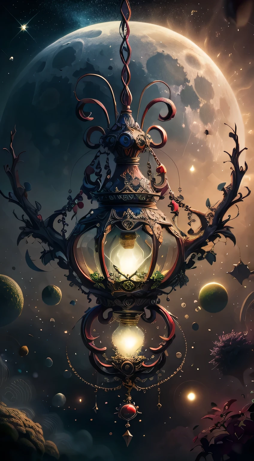 (Burgundy), The Quiet Whispers of Natural Magic,Dreamlike impression,Beyond the trend,moon,unraveling,Interstellar noise,balance,,pulsar,endless,change,symmetry,Fusion,lamp,Stimulate magical energy fantasy