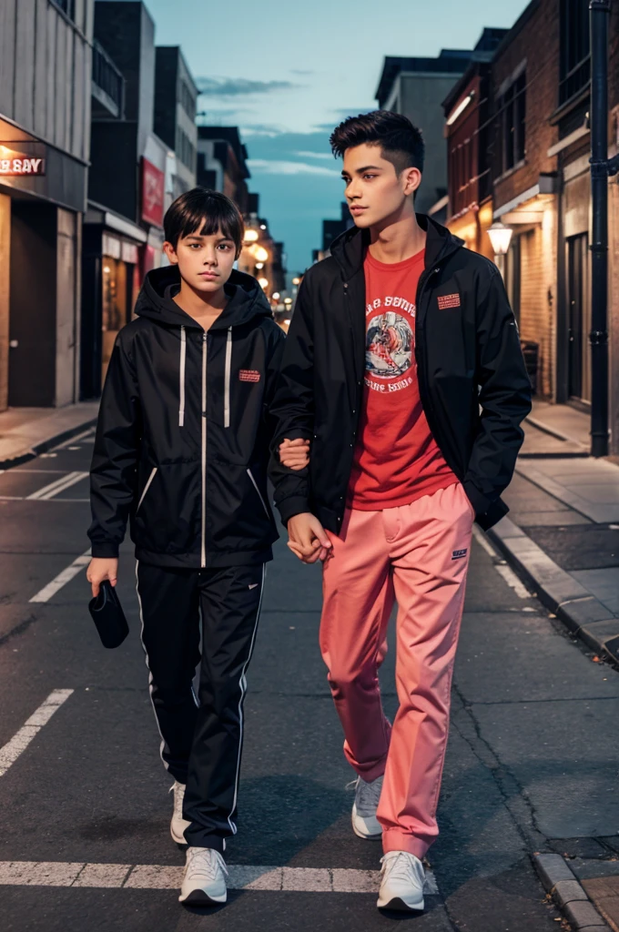 Boy and girl night walk
