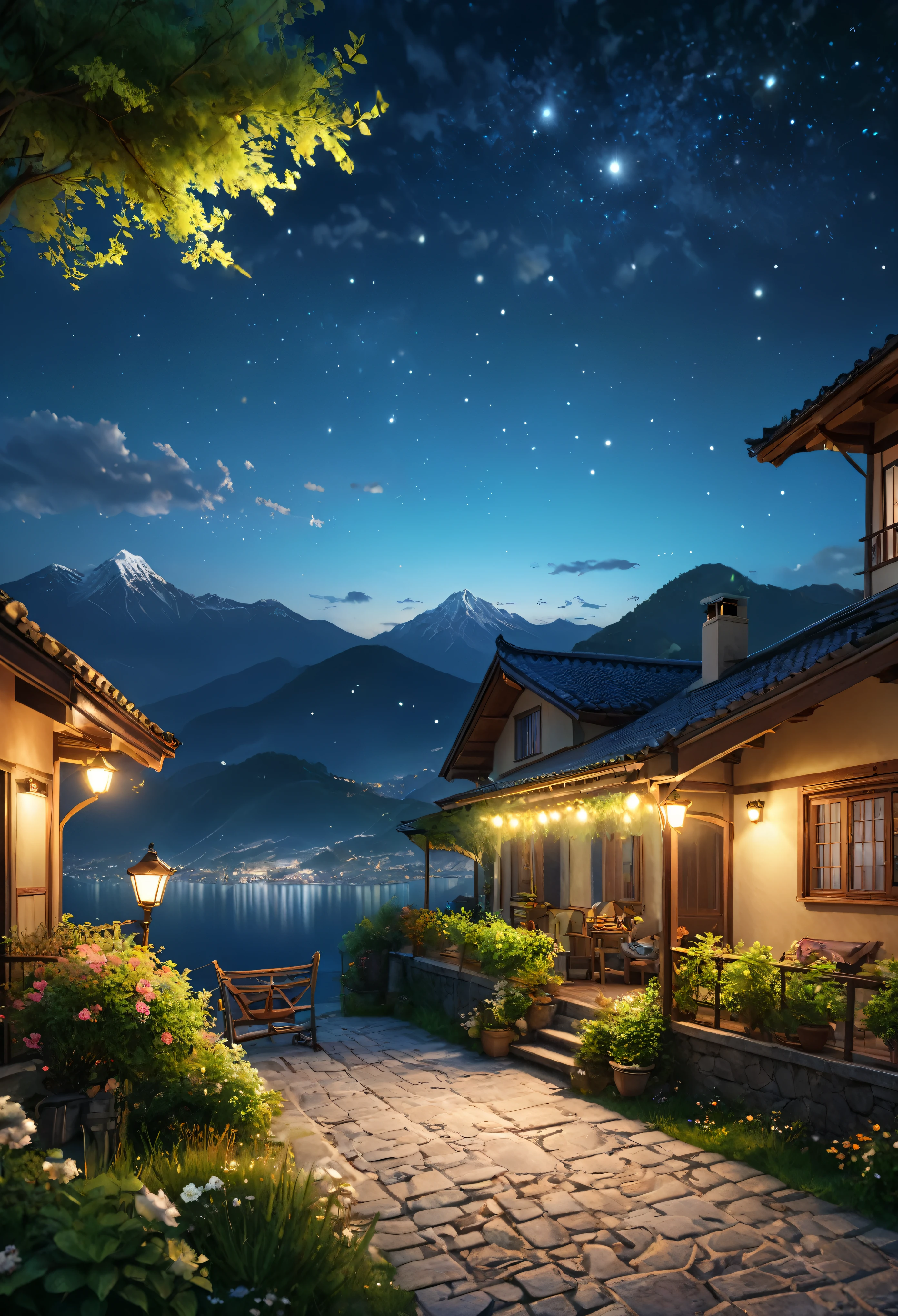 Please generate a good night picture (best quality, masterpiece, representative work, Official Art, professional, 8K)no one night.night.night view.it'comfortably、Easy and comfortable, Beautiful and detailed scenes, Relaxation concept art, 8K high quality detailed art, 4K highly detailed digital art, Highly detailed scenes(night scene.warm light)(best quality,4K,8K,high resolution,masterpiece:1.2),Very detailed,(Practical,photoPractical,photo-Practical:1.37),Scenery background,
