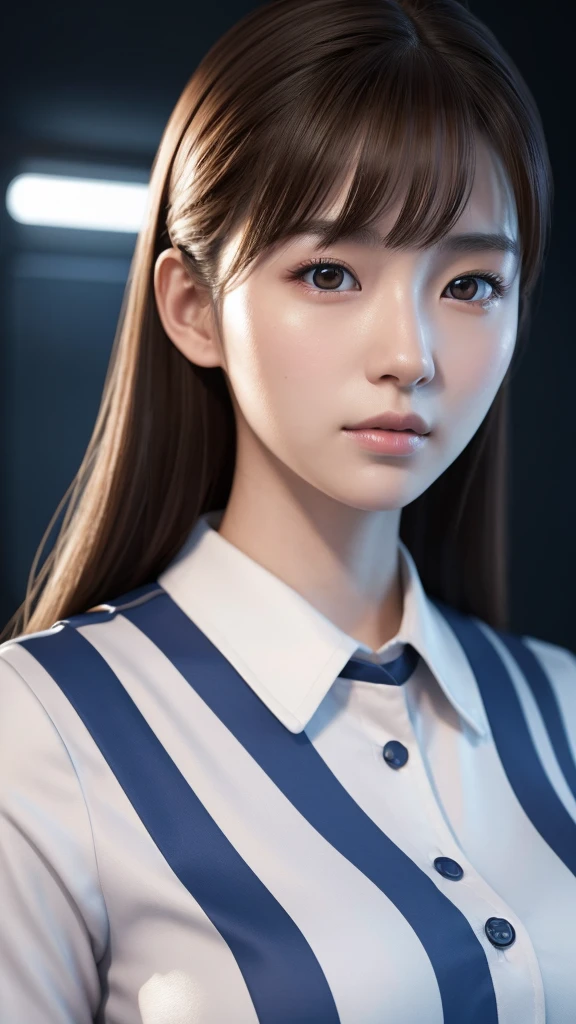 A beautiful young Japanese woman, around 20 years old, wearing a stewardess uniform, ultra-detailed, 8K resolution, highly realistic, cinematic lighting, best quality, masterpiece, photorealistic, physically-based rendering, extremely detailed, vivid colors, professional, sharp focus, studio lighting
