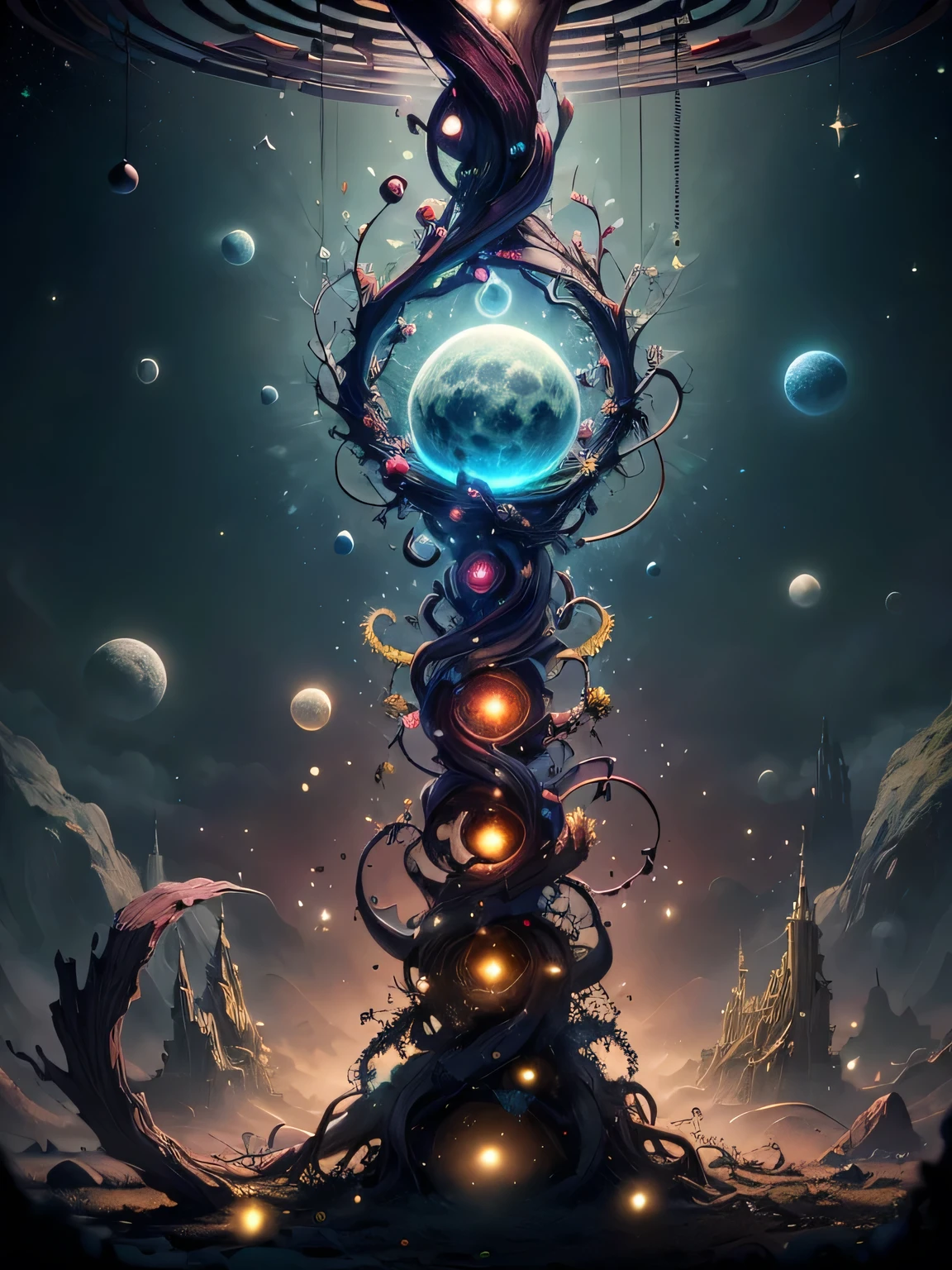 (Burgundy), The Quiet Whispers of Natural Magic,Dreamlike impression,Beyond the trend,moon,unraveling,Interstellar noise,balance,,pulsar,endless,change,symmetry,Fusion,lamp,Stimulate magical energy fantasy