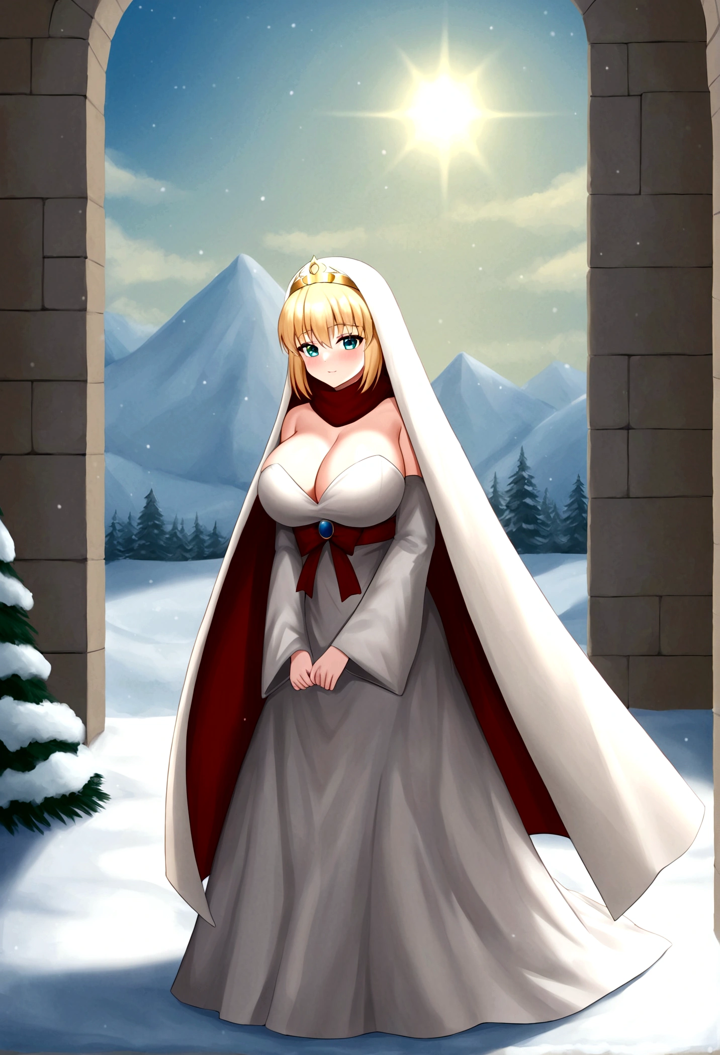 best quality Saber big breasts priestess scarf snow 