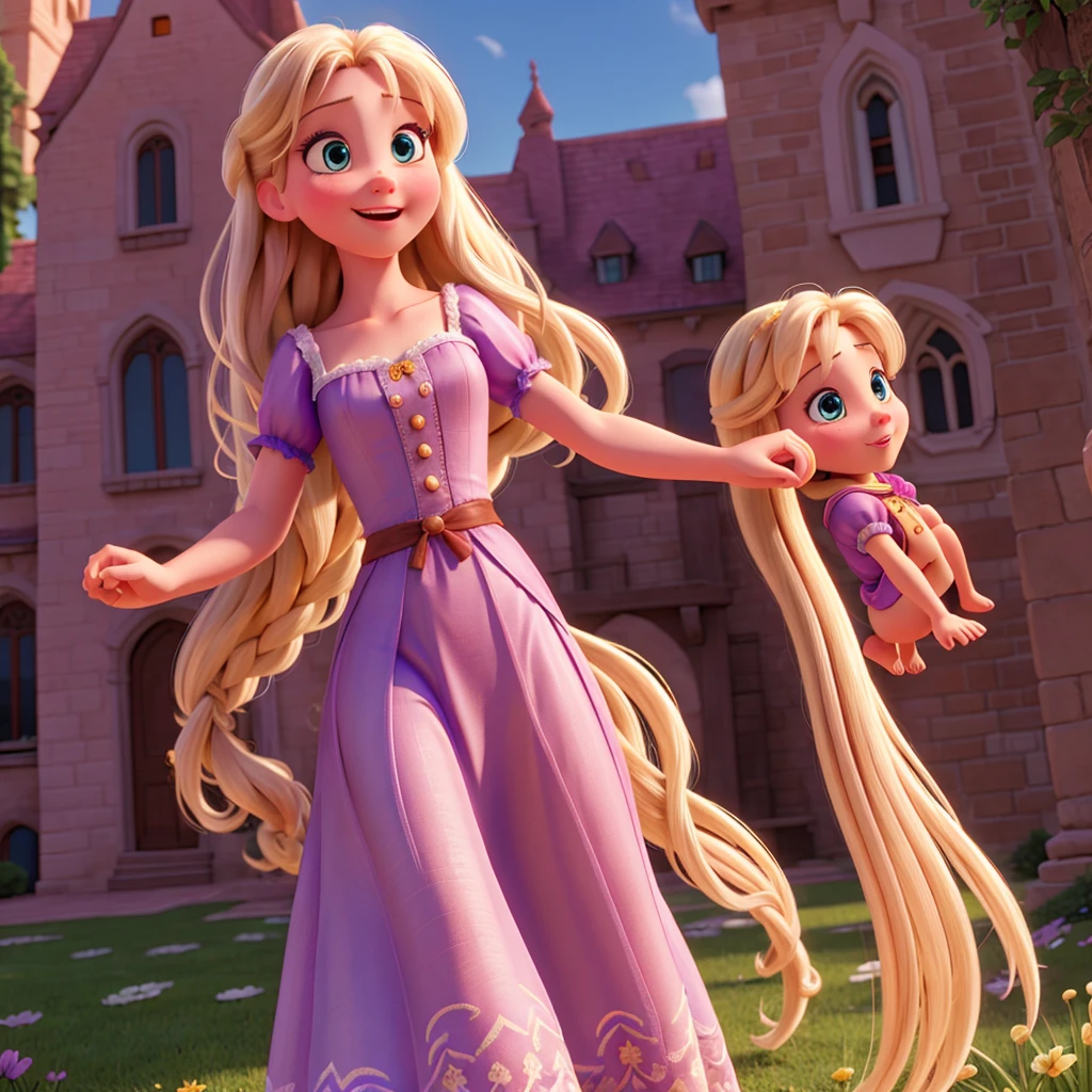 Rapunzel excited while touching her vagina 