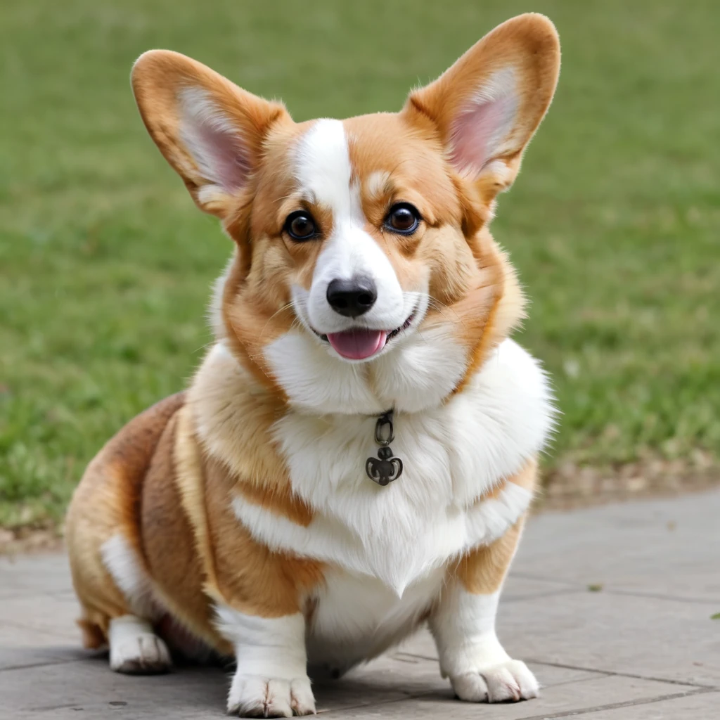 Pembroke Welsh Corgi、One、Facing forward and looking at the camera、sit down