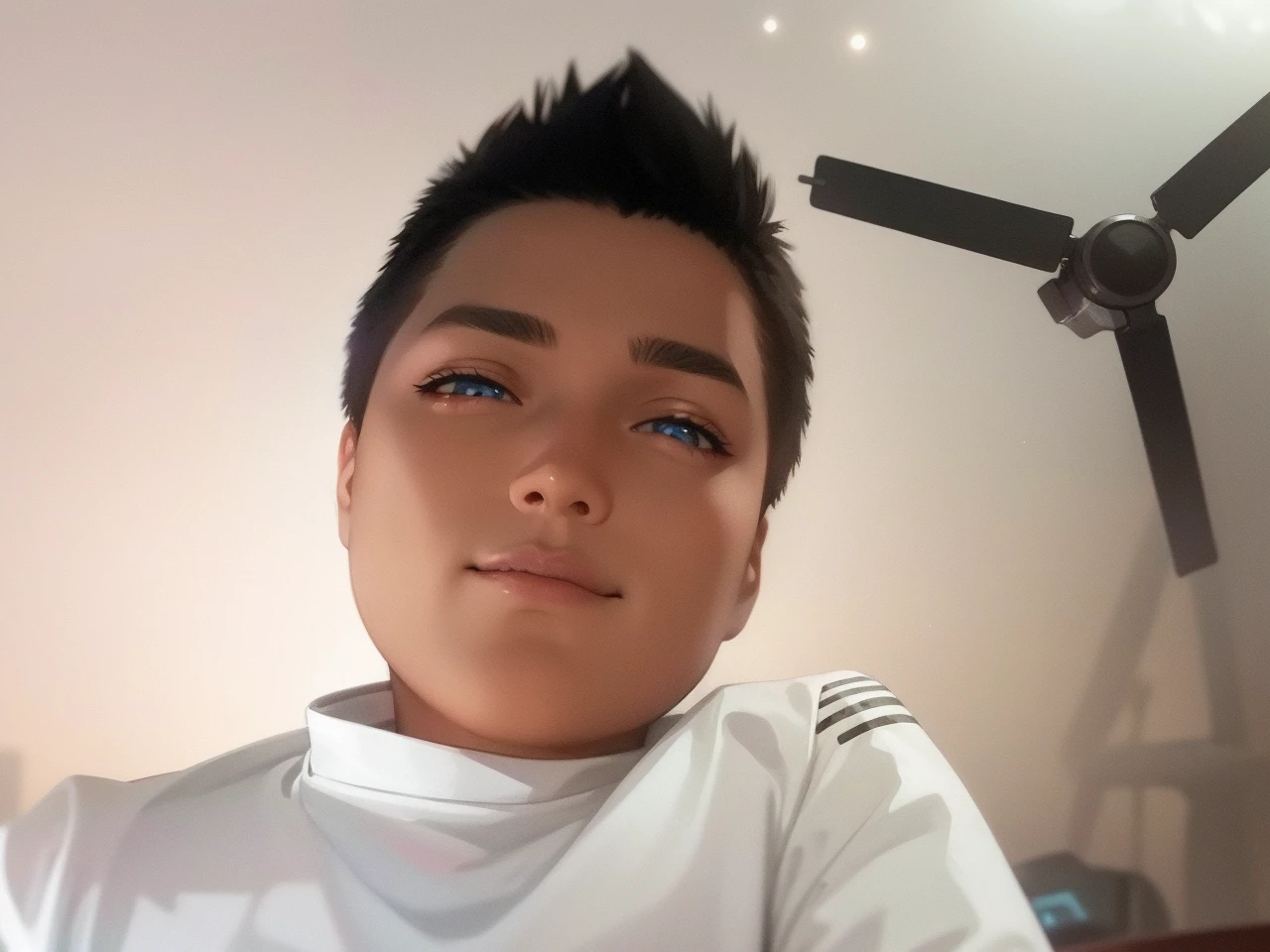 1boy, (extremely beautiful), solo, male focus, cyberpunk, neon lights, vibrant colors, headphones, Cyberpunk, neon, masterpiece, best quality, ultra-detailed, cyberpunk background, detail, in the starry night, moon, explosive and clear eyes, glowing eyes, beautiful details in the wind, little smile. thinking and watching the moon