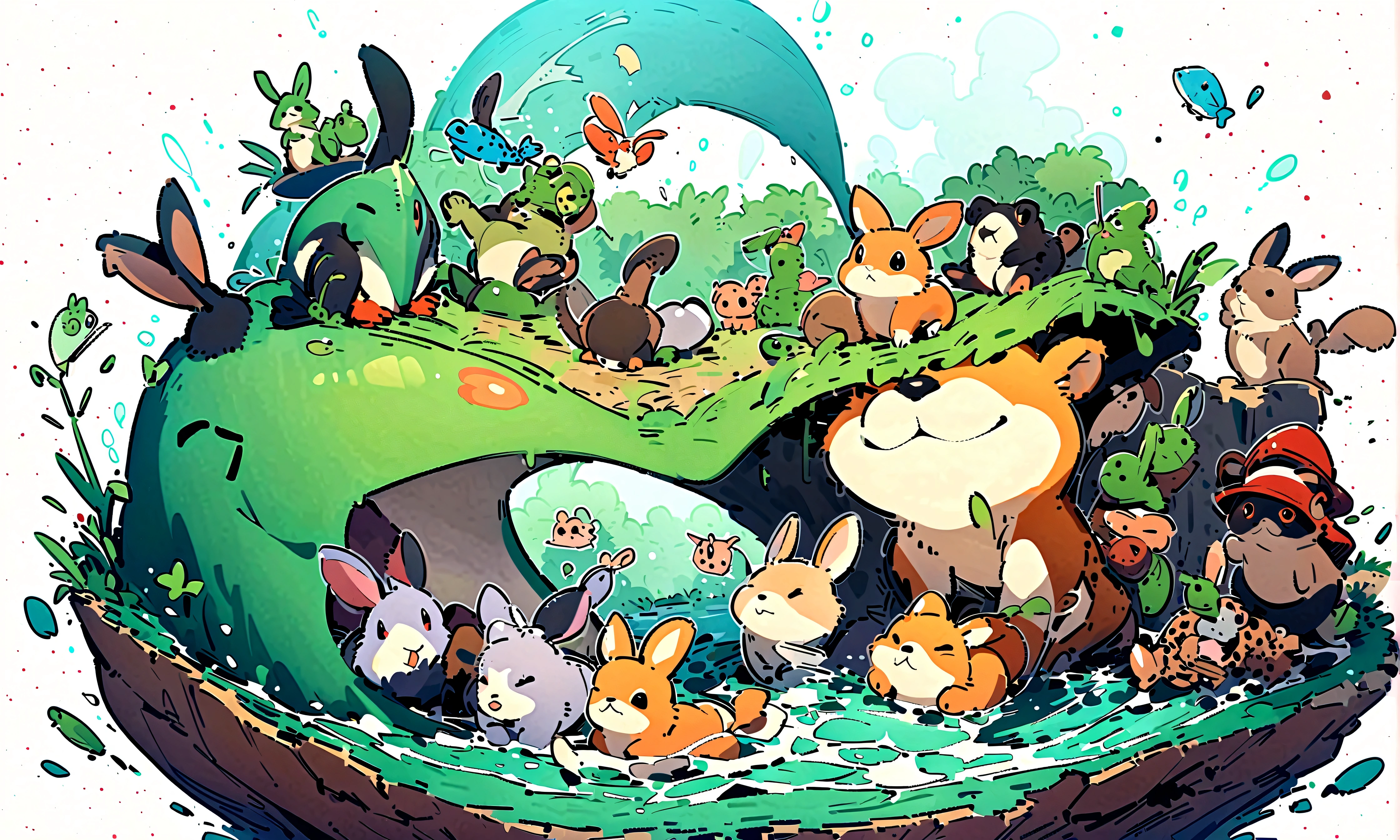 提示词
cartoon deer with green eyes and green sweater, anthropomorphic deer, cute forest creature, anthropomorphic deer, digital green fox, anthropomorphic deer female, anthropomorphic female deer, cute characters, cute cartoon characters, telegram stickers, cute digital art, cute, trending dribbble.com mascot, cute creatures, clear antlers, bright colors, thick lines, waves, multi-layered, foreground, vista, psychedelic surrealist art, surrealist psychedelic design --auto --s2
