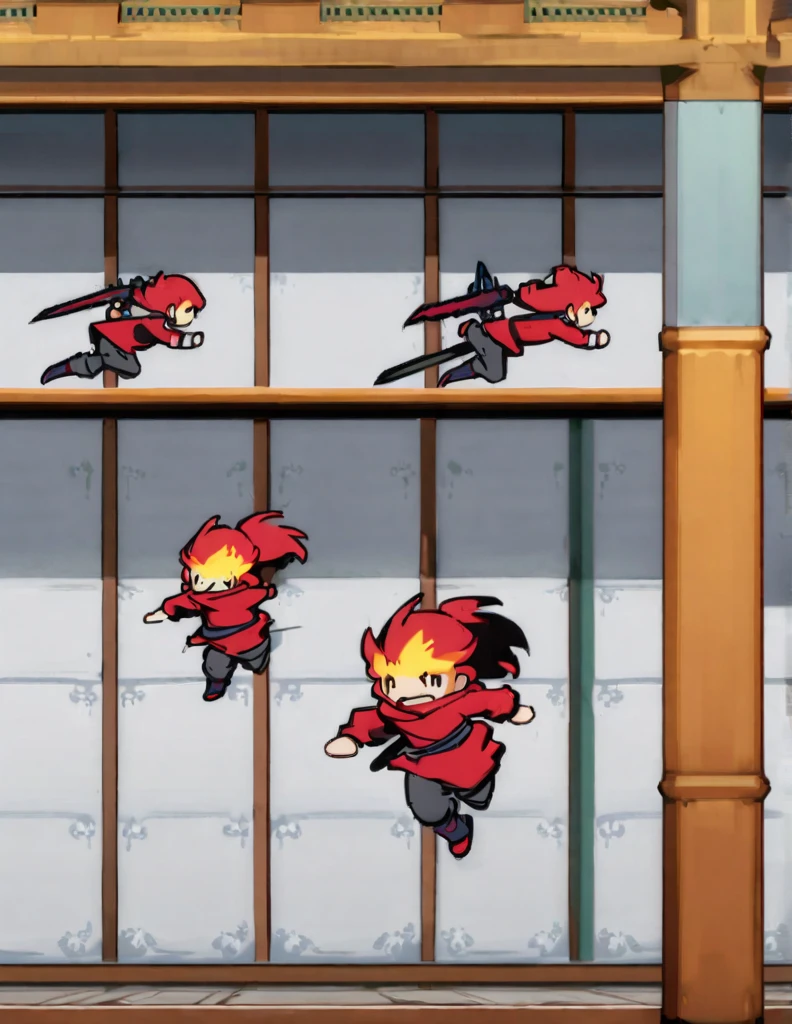 Create a sprite sheet for character animations that includes frames for movement, running, sword attack,move up , down movement,up,down