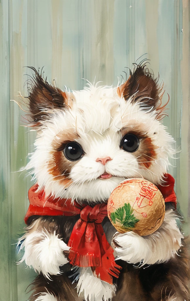 Alpaca holding rice ball 