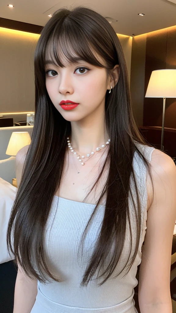 ((Best quality, 8k, Masterpiece :1.3)), 1girl, smiling, full body, slim face, Pretty woman, (Dark brown hair), full length dress :1.1, Ultra-detailed face, Detailed eyes, Double eyelid, blur background, slim face, city, outside, street,medium breasts, (Random body direction),