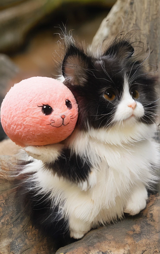 Alpaca holding rice ball