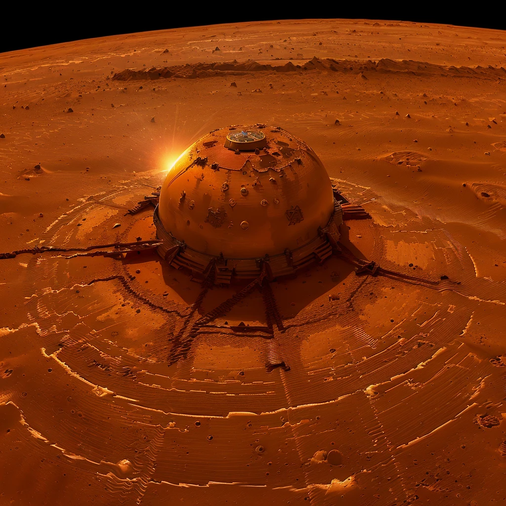 (One Star:1.5), (Mars floating in space:1.5), (real:1.5), ((Highest quality)), ((masterpiece)), (detailed),