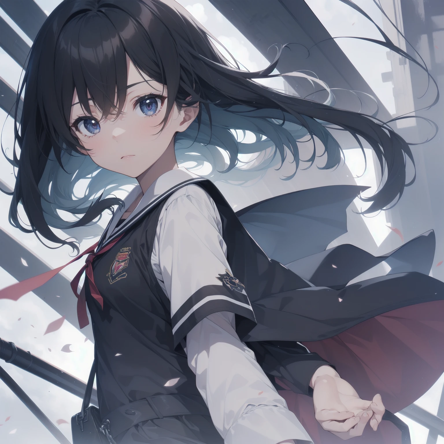 ultra-absurdres-Top quality by artist God, ultra-detailed, high resolution, anime moe artstyle, best anime 8k konachan wallpaper, pixiv contest winner, pool:2810, perfect anatomy,break, 1girl, (Please draw a girl walking sleepily to school alone. )break,(Solo,little female, -yeld:1.Full limbs, complete fingers,a junior hihort hair), short cut, flat chest, , small butt, small black eyes, beautiful detailed eyes, well-proportioned iris and pupils, expressive eyes, highres detailed hair, soft expression, salor school_uniform, sailor collar, serahuku, bow, pleated skirt,(Detailed Lighting), (Detailed background), in the School commute route. break,super detailed skin, Best cinematic lighting powered by famous artist, 8k,beauty illustration,photoshop_(medium),very aesthetic,break,((artist:gomashio_(goma_feet) )), artist:clamp ,artist:carnelian ,artist:kantoku ,