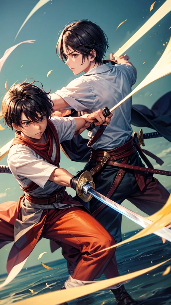 Two swordsmen fighting