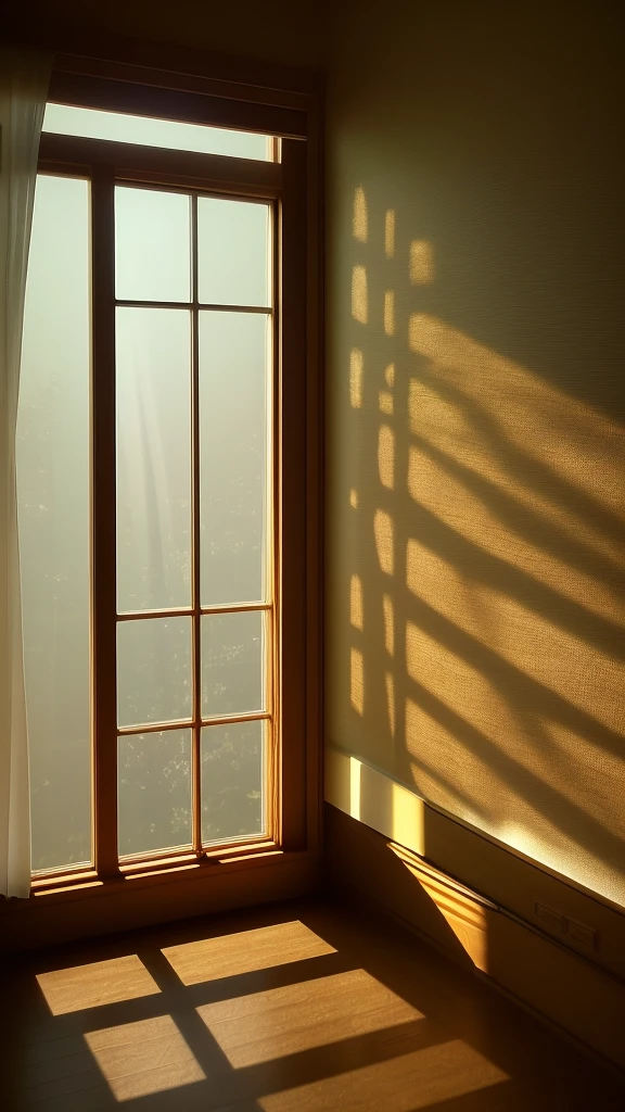 Dimly lit room、 Sunset light coming in through the window 、I'm crying while looking at the album、Japanese girl in her twenties