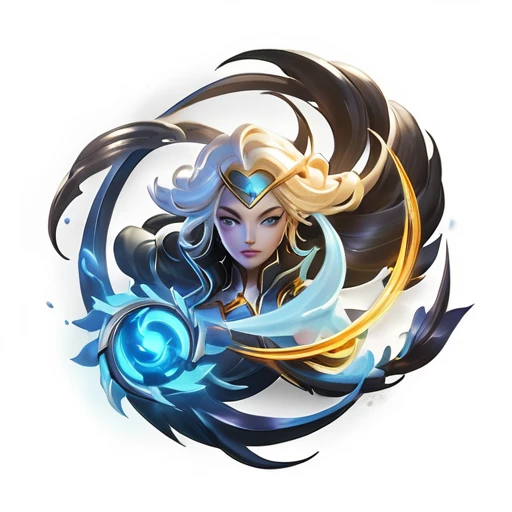 yin and yang, yin and yang师 detailed art, Mystic Jace, Duelist Style, Mana flows around, League of Legends Arcane, Mysterious art style, Aurelion Sol, Irelia, Thalia, yin and yang师, Fantasy game spell symbols, Where is the art?