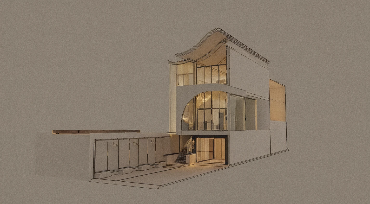 head of'artwork, High quality, best quality, authentique, great detail, En plein air, villa de plain-piedXL, credit group, style de maison moderne dans la rue ,stairs, white wall ,road,pavement, grass, trees, sky, nuvens, (day light:1.1)