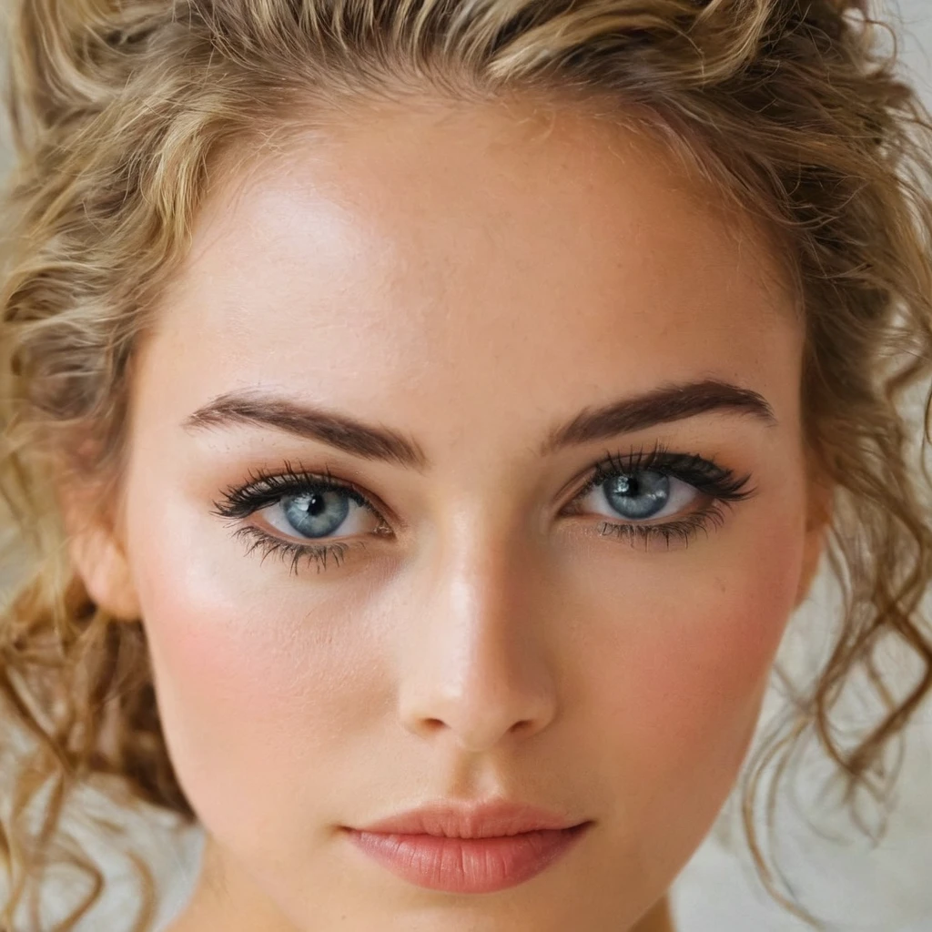 Portrait réaliste d’une Femme de 18 ans mexicaine avec une peau bronzée, yeux bleues avec des formes et cheveux longs assisses sur le canapé