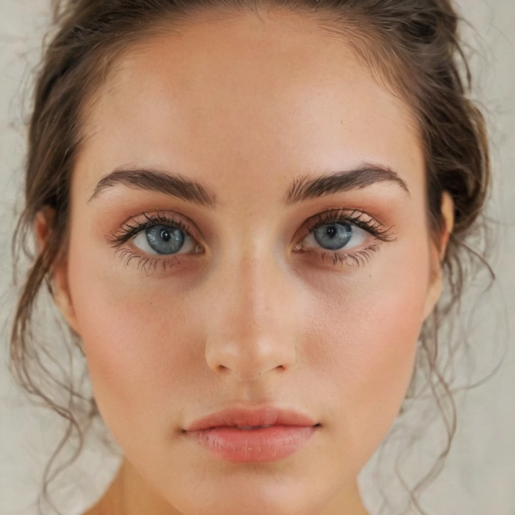 Portrait réaliste d’une Femme de 18 ans mexicaine avec une peau bronzée, yeux bleues avec des formes et cheveux longs assisses sur le canapé 