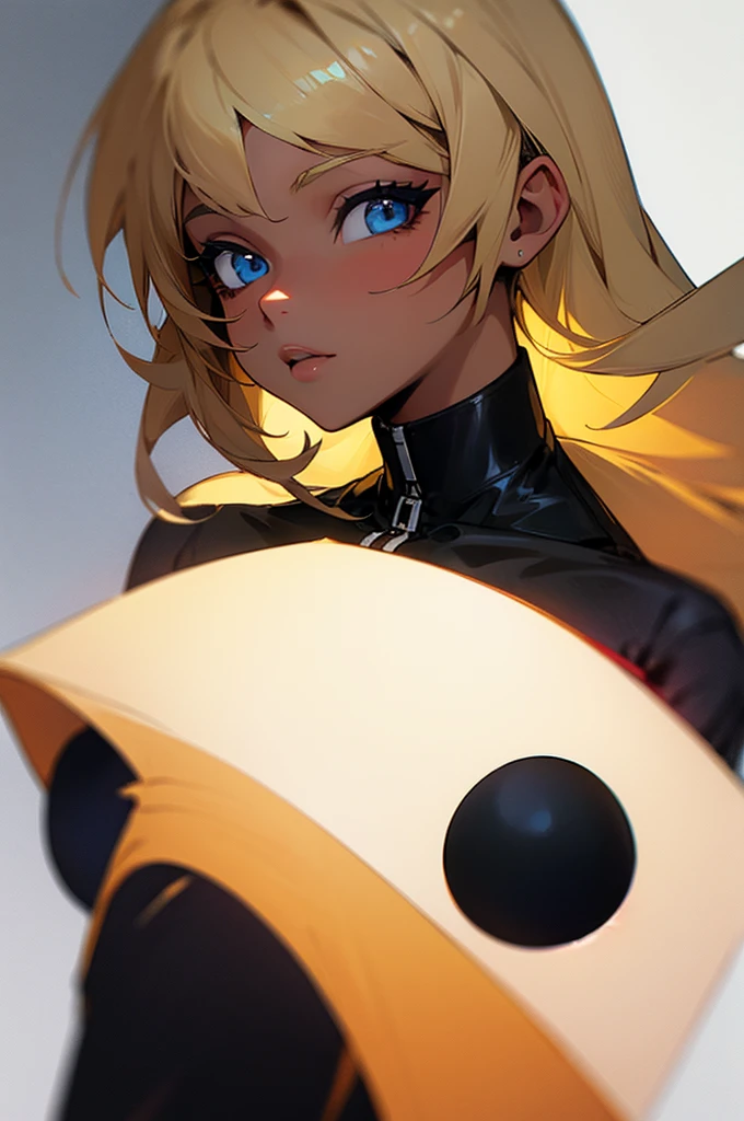 Black woman with blonde hair