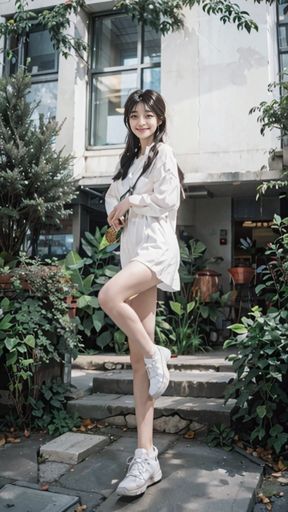 Close-up of girl posing,Smiling emoticon