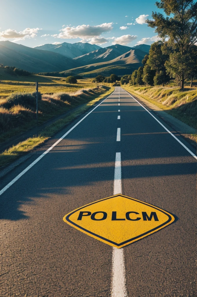 Drawing of an animated road