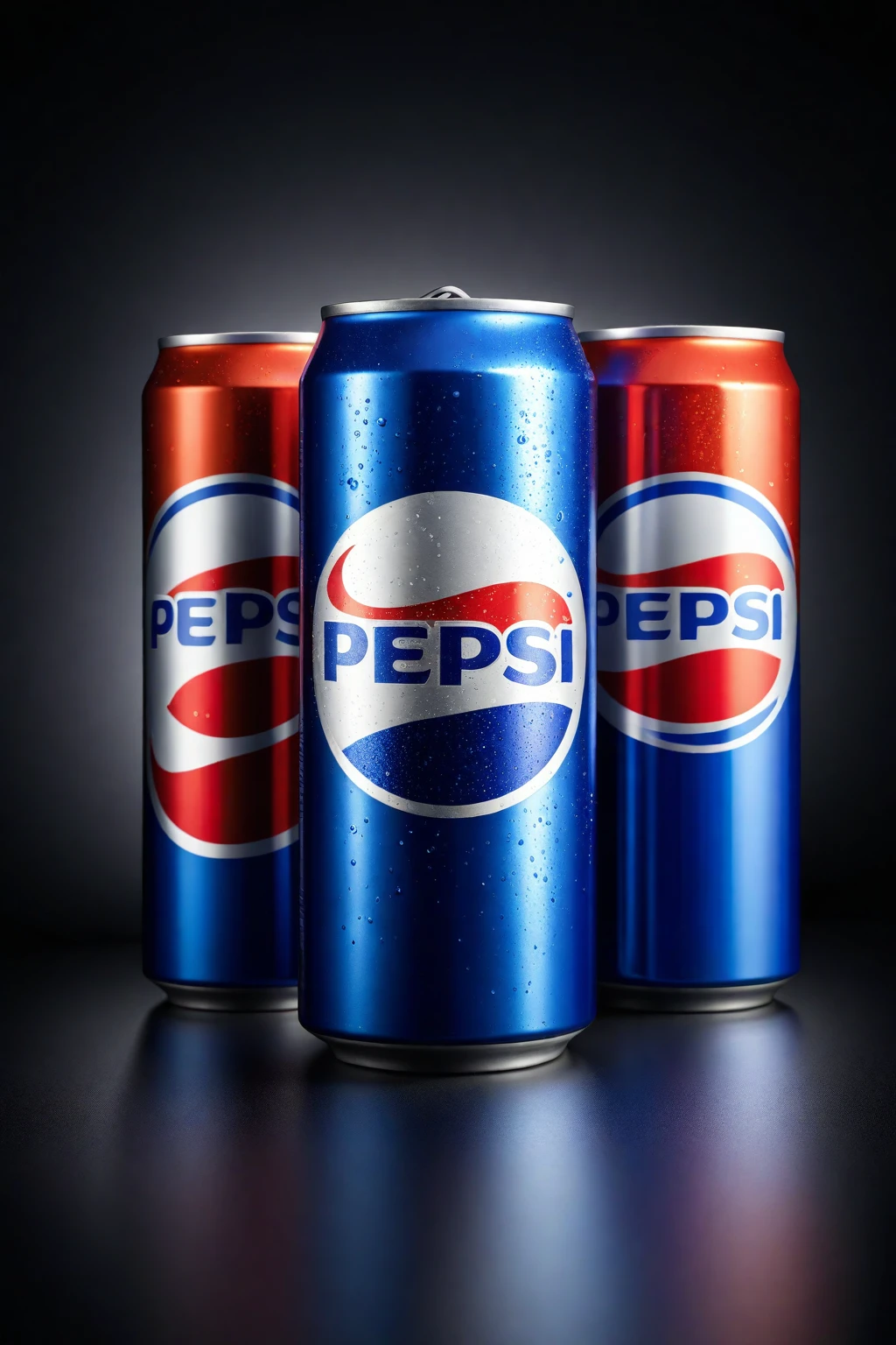 three cans of pepsi soda are lined up on a table, pepsi, dramatic product photography, commercial product photography, product photography, photograph credit: ap, soda cans, product photography 4 k, high detail product photo, by Pedro Pedraja, pbr render, 35 mm product photo”, hyperdetailed photorealism”, hyper realistic ”, hyper realistic”, “hyper realistic, fill light, black background