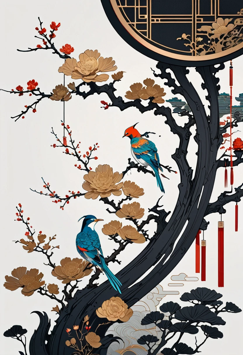 Vector Art, Minimalism, Chinese, masterpiece, best quality, Perfect composition, very aesthetic, Extremely detailed, Intricate details, professional, Official Art, representative work