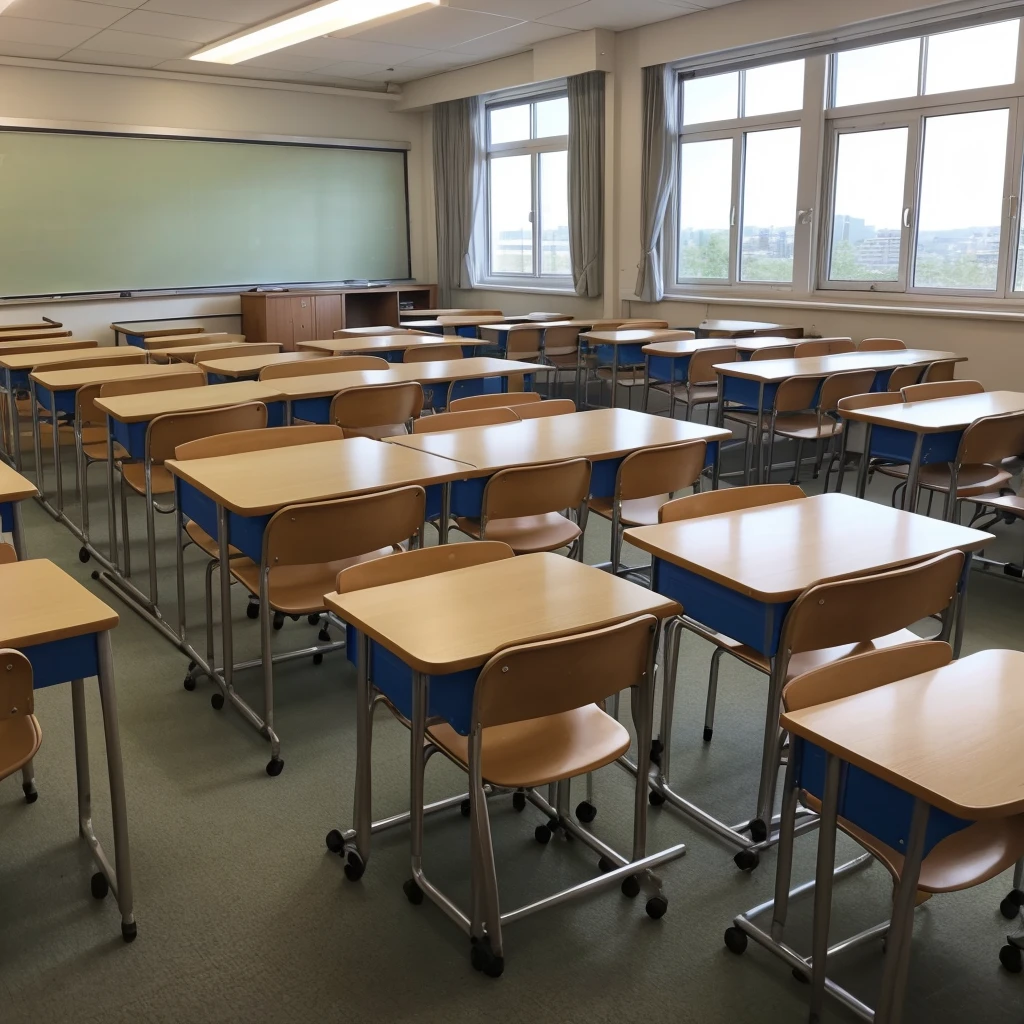 classroom、There is no one here