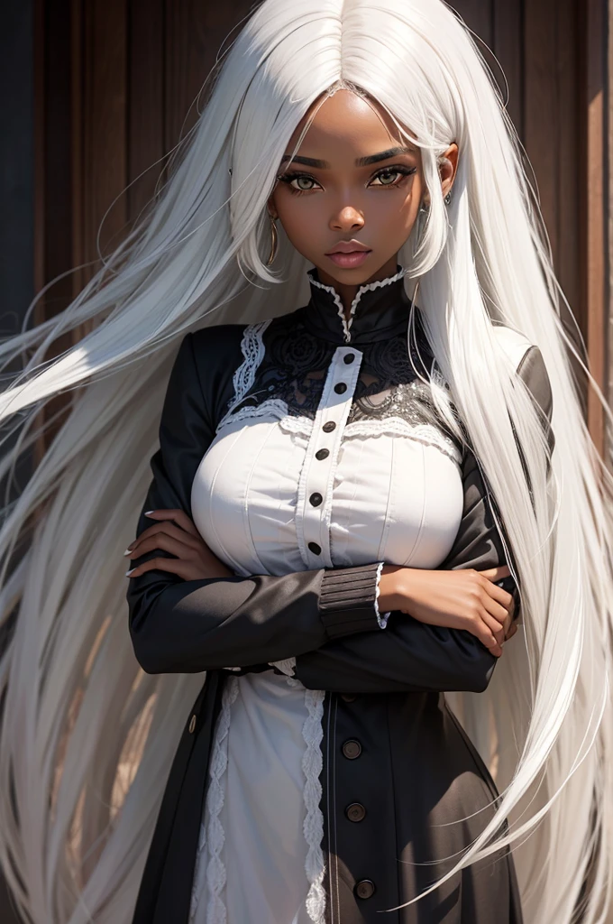 Black woman with natural white hair