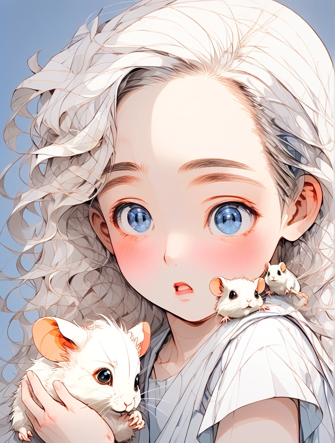(((Best quality)), ((masterpiece)), (detailed), ((perfect face)),  1 man, Have character, silver hair, green eyes, Brutal personality, fierce eyes, Thin white shirt, Wet with sweat, Throat, Collarbone, Ear piercing, Three quarter pants, Jeans, canvas shoes, 