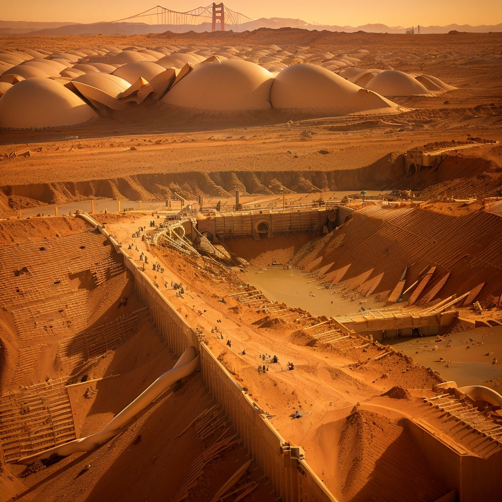 (sf:1.5), (Mars:1.5), (real:1.5), ((Highest quality)), ((masterpiece)), (detailed),
Melting the polar ice caps、A quarter century has passed since the human migration plan began.。
Current status of the late immigration plan。
Newly, (development:1.5), Terraforming technology、
(New development and construction:1.5), It is being, (New Town:1.5)。