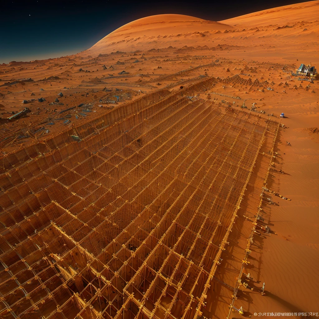 (Science fiction:1.5), (Mars:1.5), (real:1.5), ((Highest quality)), ((masterpiece)), (detailed),
Melting the polar ice caps、A quarter century has passed since the human migration plan began.。
Current status of the late immigration plan。
Newly, (development:1.5), Terraforming technology、
(New development and construction:1.8), It is being, (New Town:1.8)。