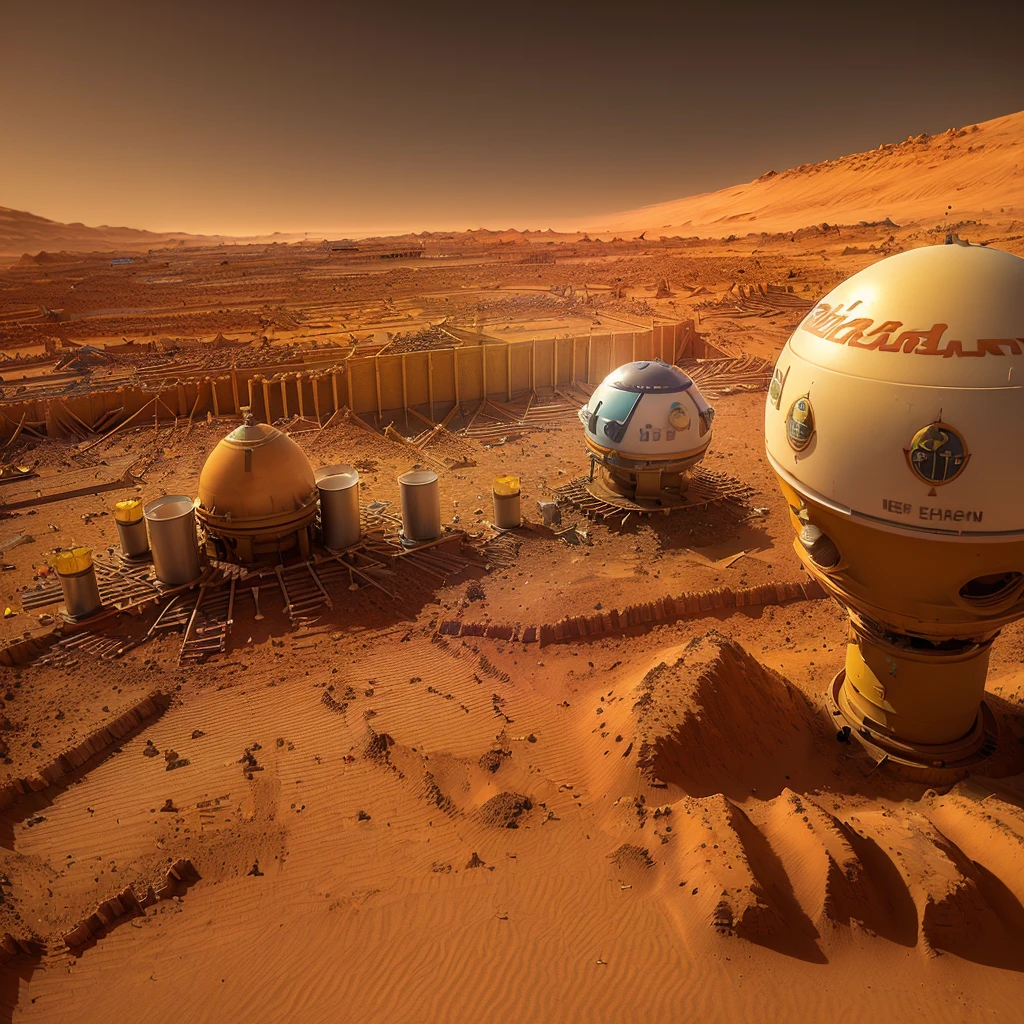 (Science fiction:1.5), (Mars:1.5), (real:1.5), ((Highest quality)), ((masterpiece)), (detailed),
Melting the polar ice caps、A quarter century has passed since the human migration plan began.。
Current status of the late immigration plan。
Newly, (development:1.5), Terraforming technology、
(New development and construction:1.8), It is being, (New Town:1.8)。