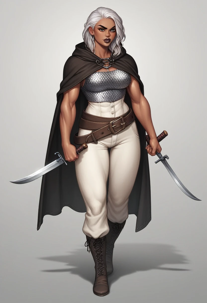 Mature female, medieval, knight costume, full body image
