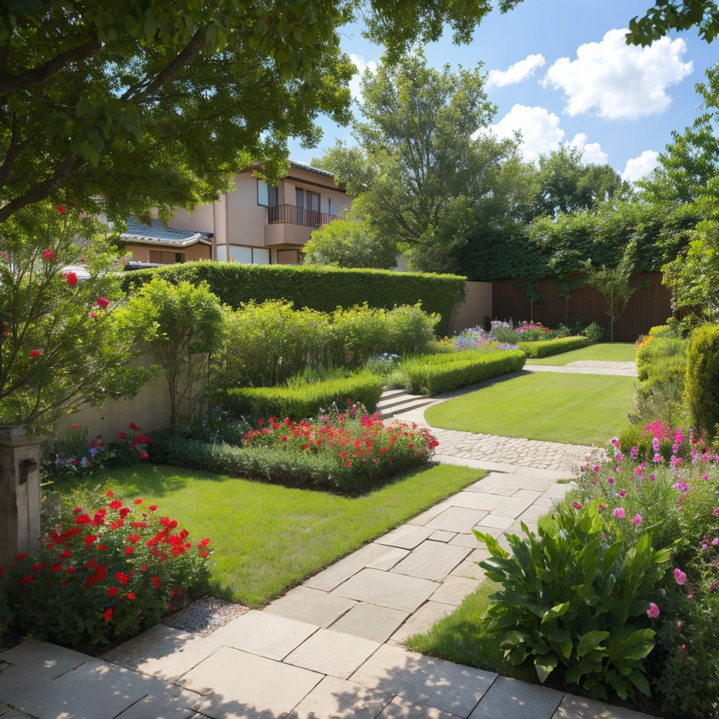 Newly built house garden、There is no one here