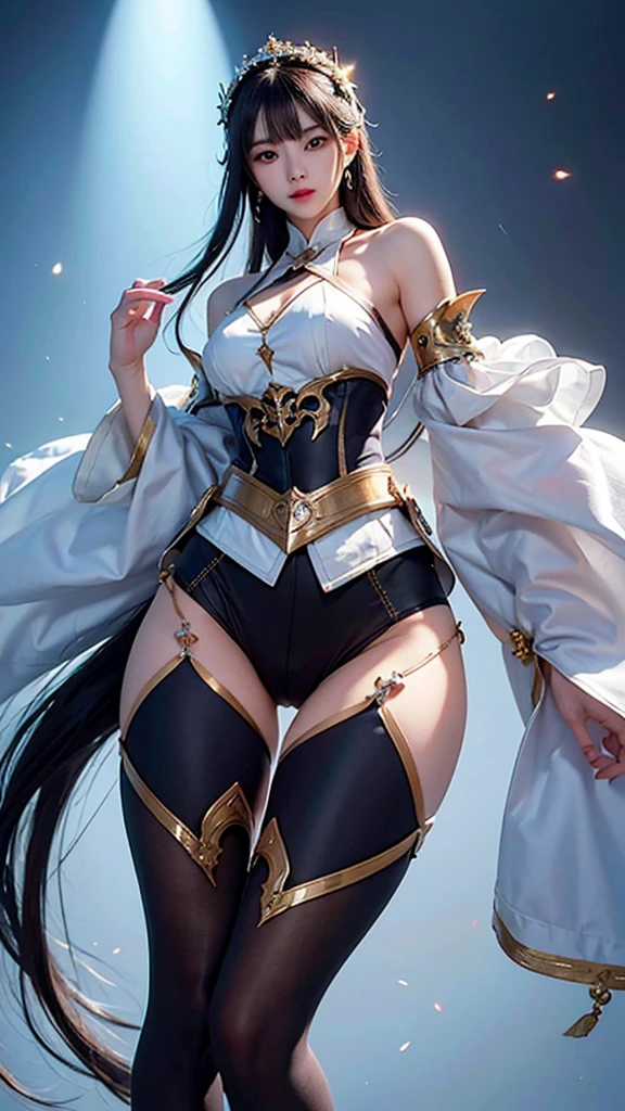 Beauty Knight。Tight knight suit。Handsome face。White and tender skin。Perfect and attractive figure。Galloping on a horse。Plump thighs exposed。Exposed thighs。Exposed shoulders and back。Full body portrait。