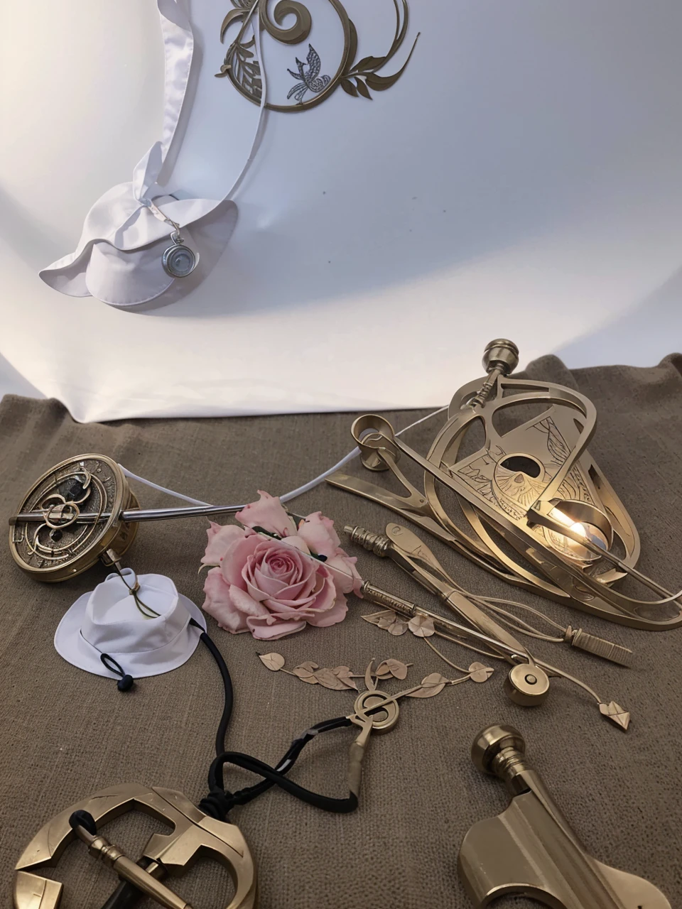 make an organization logo with these three elements: caduceus rod, nursing cap, and nightingale's lamp. make sure it has white background