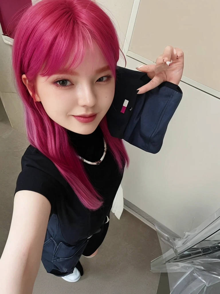 8K high quality,1 woman,Pink Hair:1.5